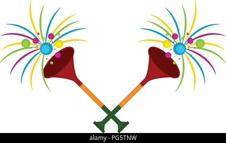 Pair of party trumpets icon Stock Vector