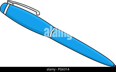 Blue pen. Doodle style illustration Stock Vector