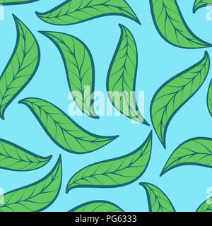 Green leaves. Seamless pattern Stock Vector