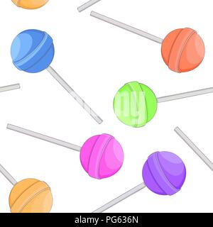 Lollipops as seamless pattern. Colored set Stock Vector