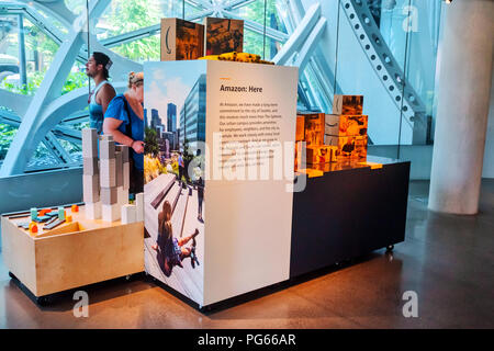 Understory, an exhibit for visitors  about  Amazon Spheres, Seattle, Washington, USA Stock Photo