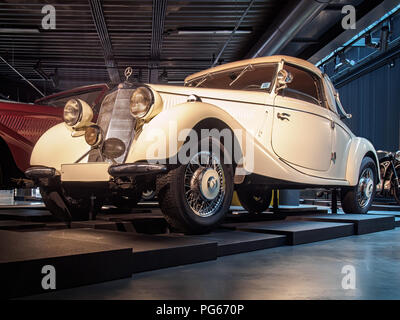 RIGA, LATVIA-APRIL 18, 2018:1936 Mercedes-Benz 170V in the Riga Motor Museum. Stock Photo
