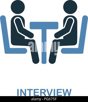 Interview creative icon. Simple illustration. Interview icon from human resources collection. Two colors element for web, apps, software, print. Stock Vector