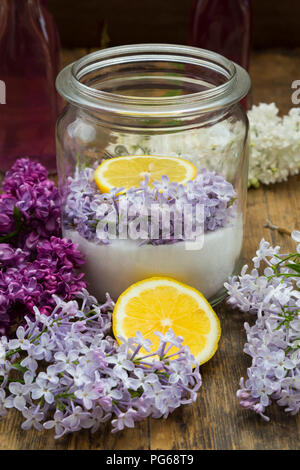 Preparing lilac sirup Stock Photo - Alamy