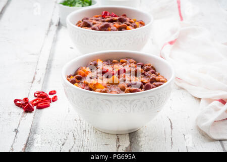Bowls of Chili con Carne Stock Photo