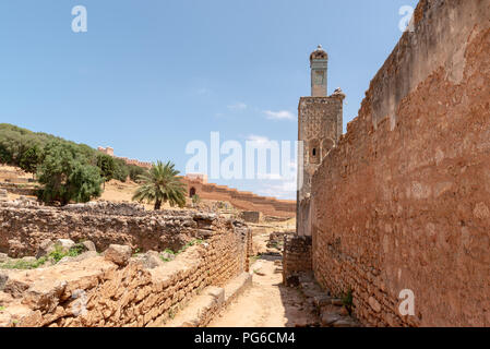 Old mosque in Chellah, a former necropolis and Roman settlement in Rabat, Morocco Stock Photo