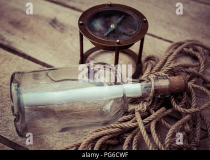 ancient scroll message in the bottle on white background with path ...