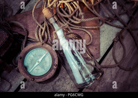 ancient scroll message in the bottle on white background with path ...