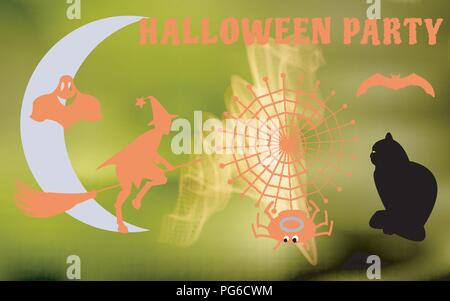 Vector illustration of the characters to have a party on Halloween Stock Vector