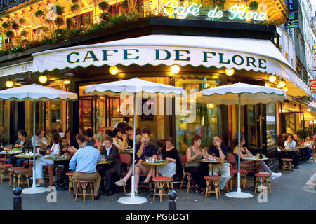 cafe de flore in St Germain des Pres Paris France Stock Photo