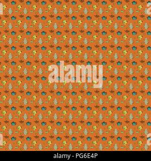 Seamless pattern with teapots and cups as wallpapers, gift wrap and scrapbook. Vector illustration. Stock Vector