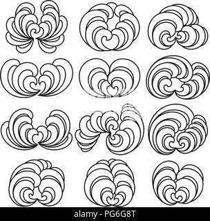 Set of Twelve Decorative Floral Curls. Vector Illustration Stock Vector ...