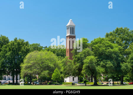 TUSCALOOSA, AL/USA - JUNE 6, 2018: Denny Chimes tower on The Quad at the campus of University of Alabama. Stock Photo