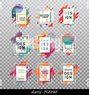 Isolated template of blank or empty, clear business cards or frame for photography with modern design. Brochure or paper flyer, poster for art, ornamental geometric design for scrapbook Stock Vector