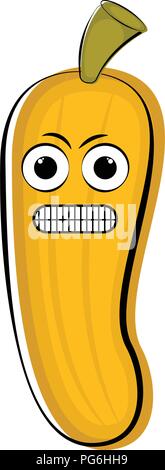 Angry banana cartoon character emote Stock Vector