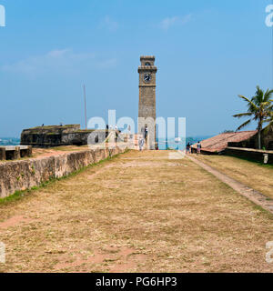 Square view of the iconic Clock Tower in Galle, Sri Lanka. Stock Photo