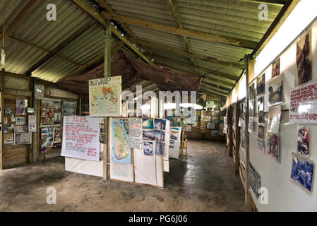 Horizontal view of the poignant exhibits at Telwatta Tsunami museum in Sri Lanka. Stock Photo