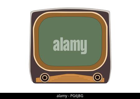 Vintage 1950s television vector illustration. Stock Vector