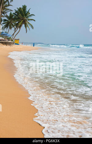 Vertical view along the coast in Hikkaduwa, Sri Lanka. Stock Photo