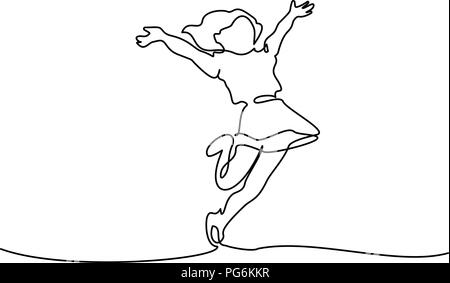 Continuous one line drawing jumping diversity group Stock Vector Image ...