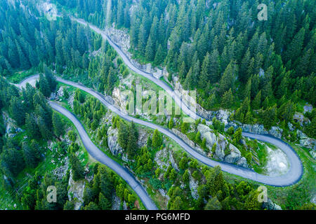 Switzerland, Canton of Uri, Goeschenen, Goescheneralp, Aerial view of mountain pass Stock Photo