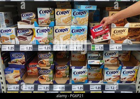 Granola bars from Corny in a store Stock Photo