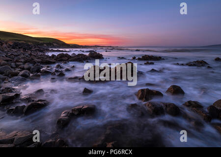 New Zealand, South Island, Southern Scenic Route, Catlins, sunset at Kaka Point Stock Photo