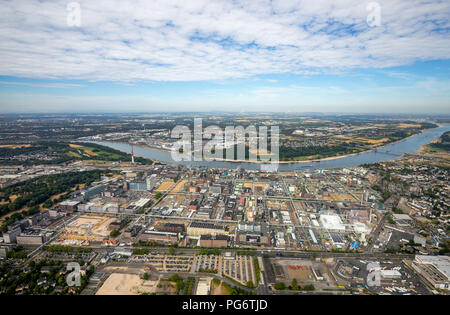 Bayer AG Plant, Rhine, pharmaceutical companies, Manfort, LANXESS Aktiengesellschaft, chemical plant, Leverkusen, Rhineland, North Rhine-Westphalia, G Stock Photo