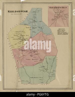 Atlas of Hartford and Tolland counties - with a map of Connecticut, from actual surveys Stock Photo