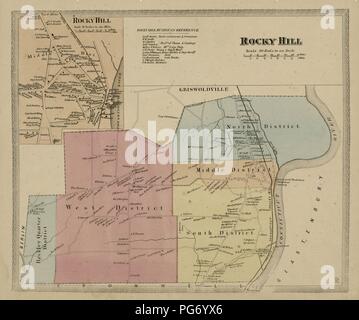 Atlas of Hartford and Tolland counties - with a map of Connecticut, from actual surveys Stock Photo