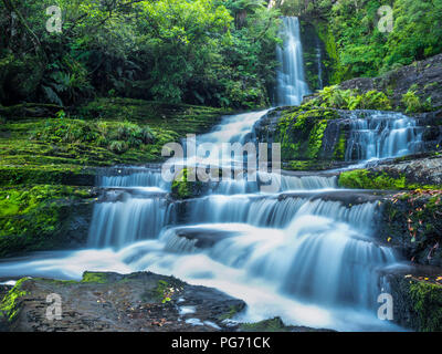 New Zealand, South Island, McLean Falls at Catlins Forest Park Stock Photo