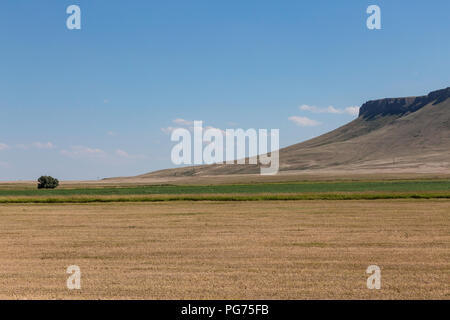 Square Butte is an iconic landmark in Montana, USA Stock Photo