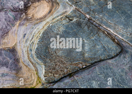 Details of patterns and colours in rock Stock Photo