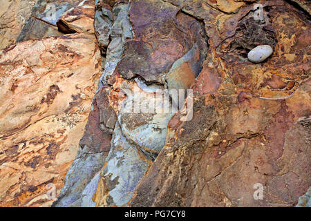 Details of patterns and colours in rock Stock Photo