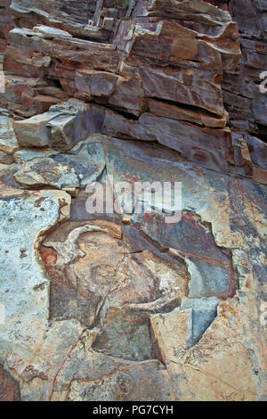 Details of patterns and colours in rock Stock Photo