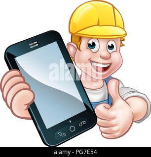 Handyman or Mechanic Phone Concept Stock Vector