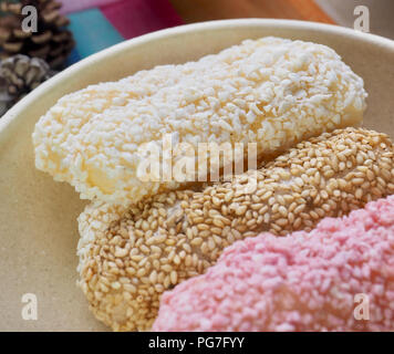 Korean traditional cookie yugwa, Hangwa Stock Photo