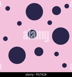 Abstract colorful vector background with blue circles on pink. Stock Vector