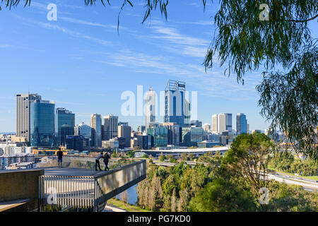 View of the Perth city CBD from Kings Park, Western Australia, Australia Stock Photo