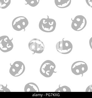 Grey pattern of haloween pumpkins. Vector illustration. Stock Vector