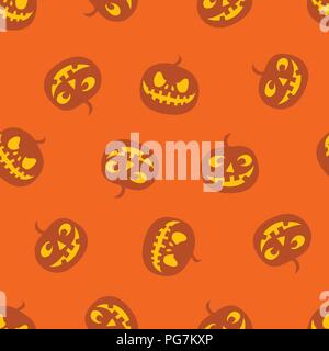 Pattern of pumpkins. Haloween pattern. Color vector illustration. Stock Vector