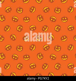 Seamless pattern of pumpkins. Happy haloween. Vector illustration. Stock Vector