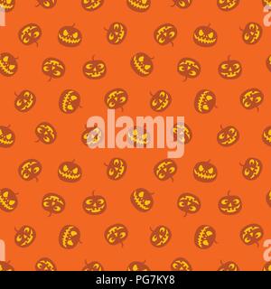 Seamless pattern of pumpkins, haloween. Vector illustration. Stock Vector