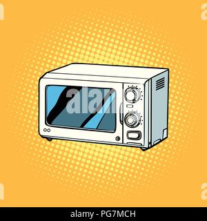 microwave oven, kitchen equipment Stock Vector