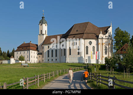 Wieskirche (Pilgrimmage Church of Wies) near Steingaden, Allgaeu, Bavaria, Germany Stock Photo