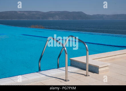 Swimming pool ladder,Rabac, Istria, Croatia. Stock Photo