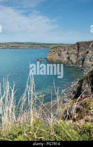 Newport is a pretty coastal town on the mouth of the river Nevern. It is on the Pembrokshire Coastal path Stock Photo