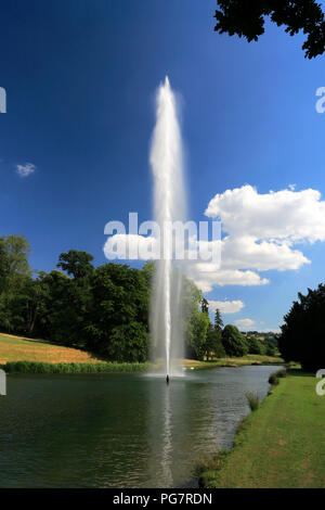 Summer view of the water fountain at Stanway House and gardens, Stanway village, Gloucestershire, Cotswolds, England Stock Photo