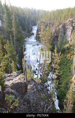 Kepler Cascades on the Firehole River in Yellowstone National Park, Wyoming. Stock Photo