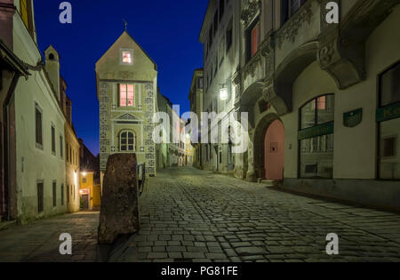 Austria, Upper Austria, Steyr, guild house in the town at night Stock Photo